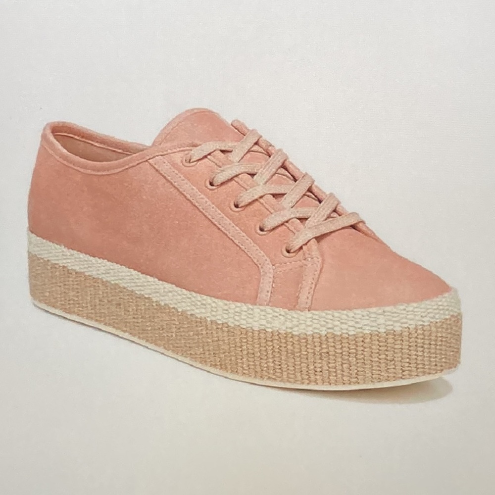 Vince Woman's Windell Espadrille Platform Sneakers - Blush Pink Lace Up 9M